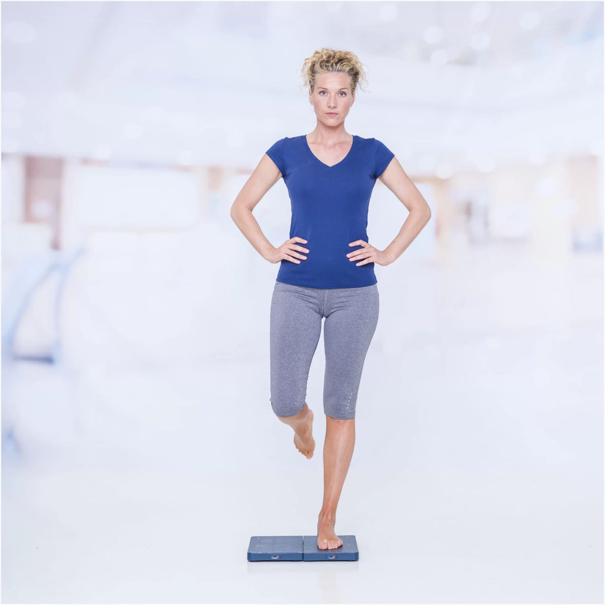 K-Plates being used in a one leg exercise
