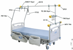 The T46 Hill‑Rom Centuris Traction Frame is a full traction solution crafted for the Centuris bed.